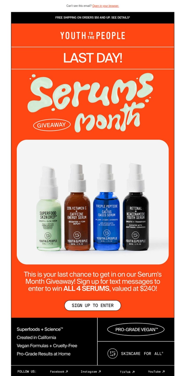 An email designed by youth to the people featuring a unique font